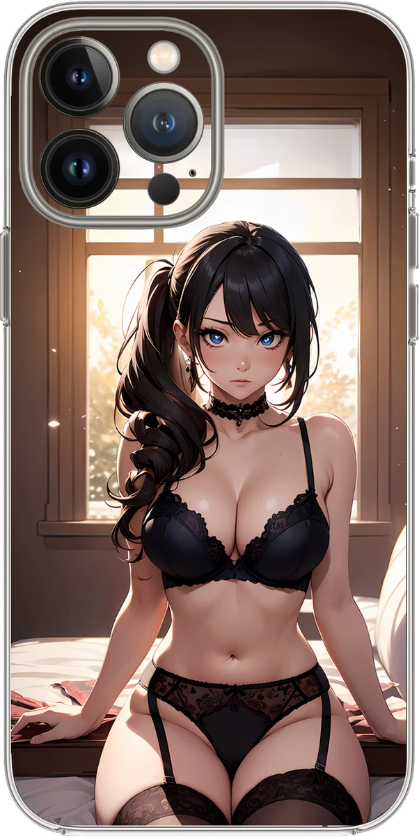 Cute Anime Waifu Hot Thicc Girl Stare Case Cover Silicone