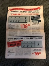 Vintage HUDSON Radio HI FI Brochure CATALOG Bogen Lancer EV