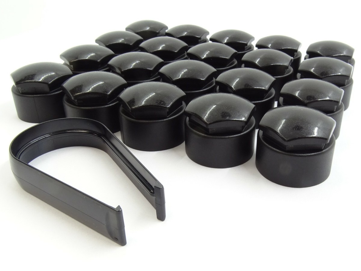 Partsdealers 4x Glossy Black Wheel Nut Covers - 23mm Locking Bolt Caps For Newer BMW Alloy Wheels