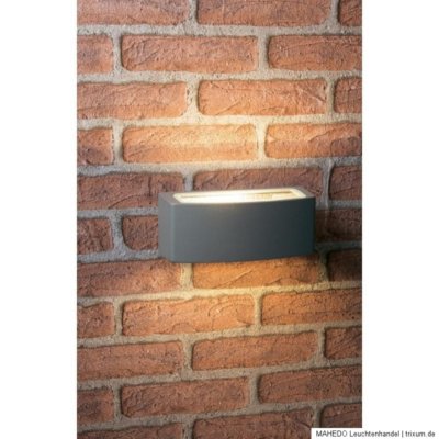 Außen Wand Leuchte Lampe Fassadenleuchte Effekt Brilliant ELI Halogen Alu-Glas