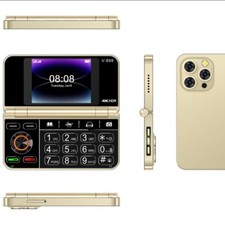 Rollover Folding Machine Mobile Phone HD Screen Dual Sim Card Dial Bluetooth