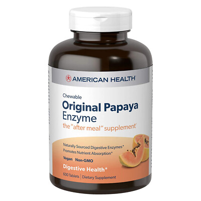 American Health Original Papaya Enzyme Chewable 600 Tablets