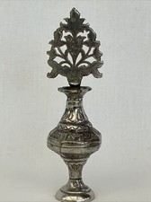 Ancien petit flacon senteur, métal, bouchon pipette