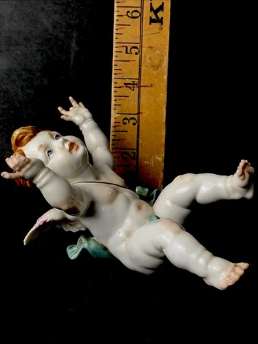 Circa 1940’s PORCELAIN FINE ART FIGURINE CHERUB ALGORA MADE IN SPAIN 6.5"l - Picture 12 of 12