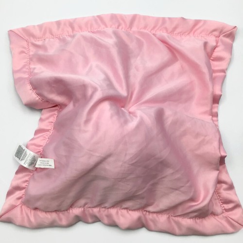 Manta de seguridad para bebé Carters Bear Lovey rosa blanco con arco de felpa borde satinado 14x14 - Imagen 6 de 7