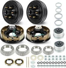 6 on 5.5" Trailer Hub Drum 12"x2" Electric Trailer Brake Self-Adjusting Assembly