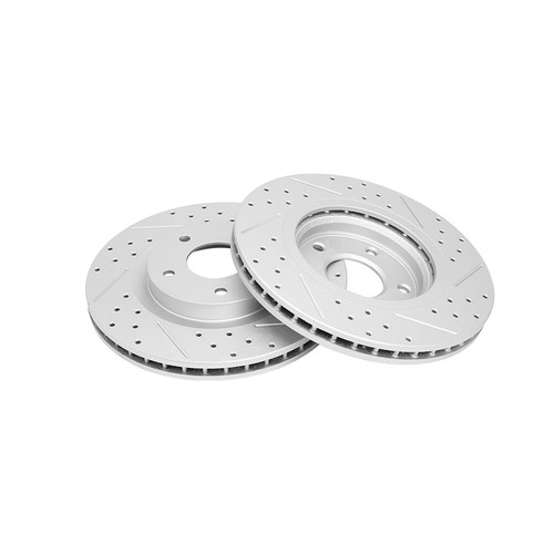 Front & Rear Drilled Disc Brake Rotors For 2008 2009 2010 - 2013 Nissan Rogue - Picture 3 of 10