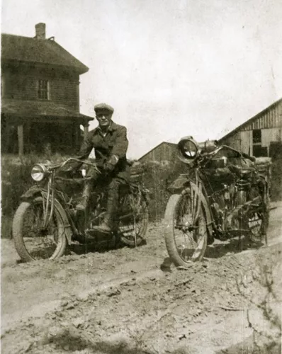 Two Indian Motorcycles Dirt Roads of Michigan Vintage Indian Bikes 1915 LOOK