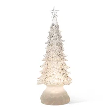 18.5 In. H Christmas Lighted Acrylic Rotating Table Tree