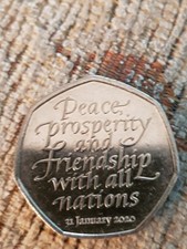 rare 50p coin,in mint condition..