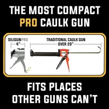 Compact 24:1 Caulking Gun - No Drip Caulk Gun - Patent Design - Lightweight