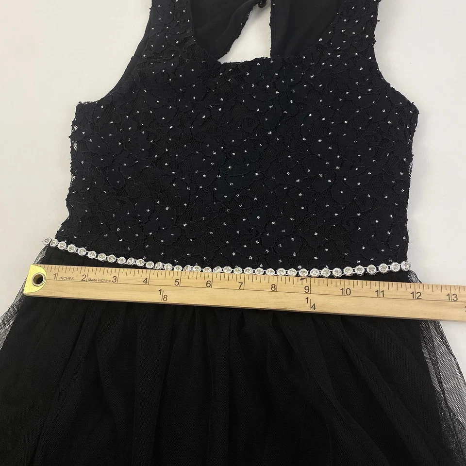 Speechless 黑色连衣裙女孩尺寸 10 系列薄纱无袖派对舞蹈假期 — 第 4/4 张图片