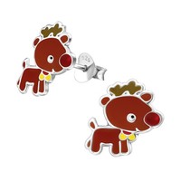 Rentier Rudolph Rudi Kinder Damen Ohrstecker Ohrringe 925 Silber Weihnachten