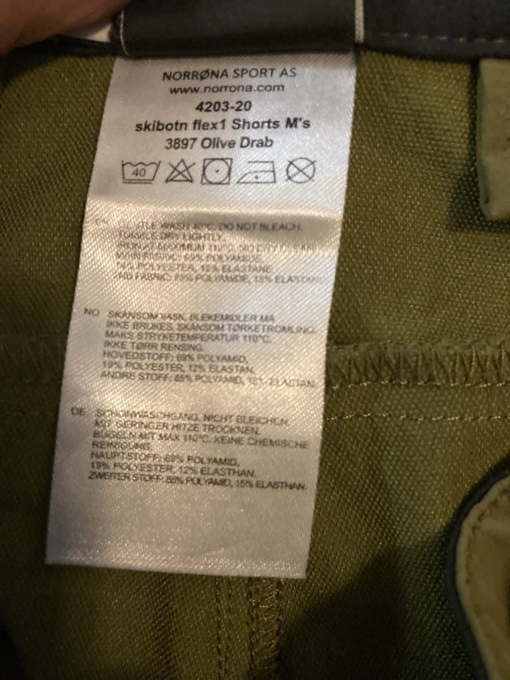 Norrona Skibotn Flex1 Shorts Mountain Biking Outdoor Softshell MTB Olive Large - Image 4 of 4