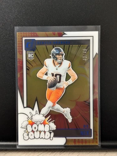 2024 Panini Clearly Donruss Clearly Bomb Squad Bo Nix #4 Blue /49 (RC)