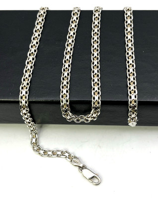 FAS Upscale BIKE CHAIN 18 '' NECKLACE Solid Sterling Silver 925 ITALY Posh 11g