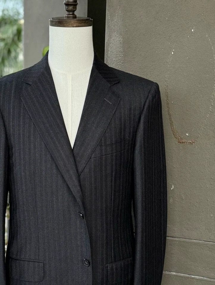 Ermenegildo Zegna Su Misura Heritage Wool Gray Stripe Blazer Sportcoat Men’s 40R - Image 2 of 4