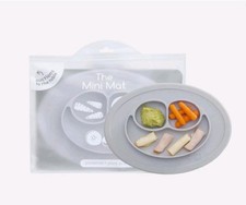 Mini Mat Pewter 6-12 Months Silicone Suction Placemat Divided Plate Baby