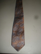 Men's Neck Tie Wemlon by Wembley 100 Polyester Brown/Blue Floral