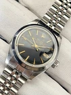1982 ROLEX Oyster Date Lady's Vintage Watch 6916 Gilt Black Dial 26mm Jubilee