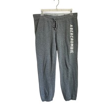 Abercrombie Fitch Y2K Logo Sweatpants Gray Joggers Lounge Mens Size M