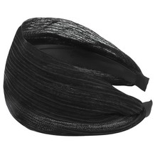 Womens Wide Black Headband with Teeth, Large Fashion Hair Band Accessory