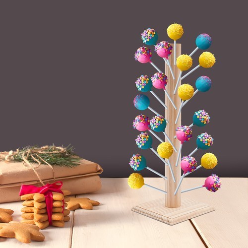 Support en bois pour sucettes et cake pops 62 trous pour des fêtes d'enfants réussies