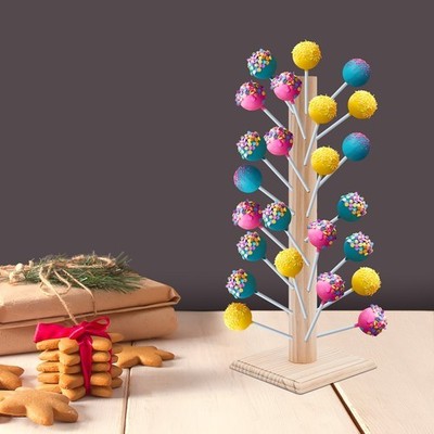 Log Farbe Lollipop-Halter 62-Löchern Cake Pop Ständer Holz Lutscherhalter Partys