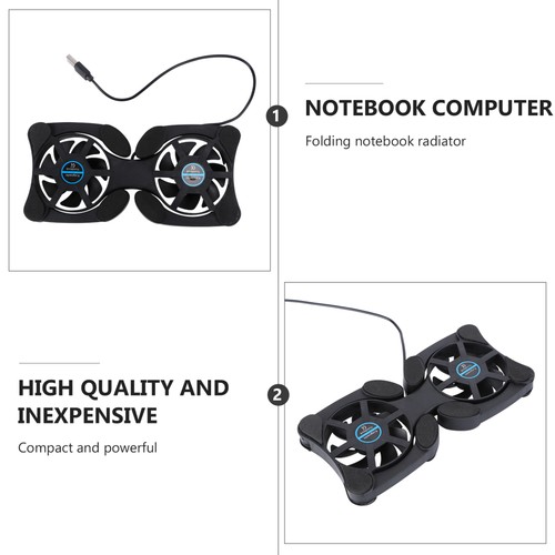 Notebook Cooler Office Travel Laptop Cooling Usb Fan Pad Computer Black - 第 4/12 張圖片