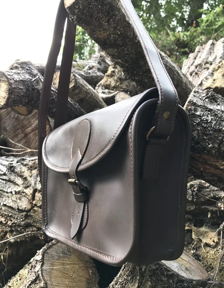 BOLSO CARTUCHO DE TIRO DE CUERO MARRÓN HECHO A MANO 100+ CARTUCHOS - Imagen 2 de 3