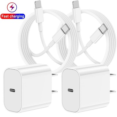 2-Pack Super Fast Charger Type C for iPhone 14 13 12 11 Pro Max Xs XR 8 7 6 Plus