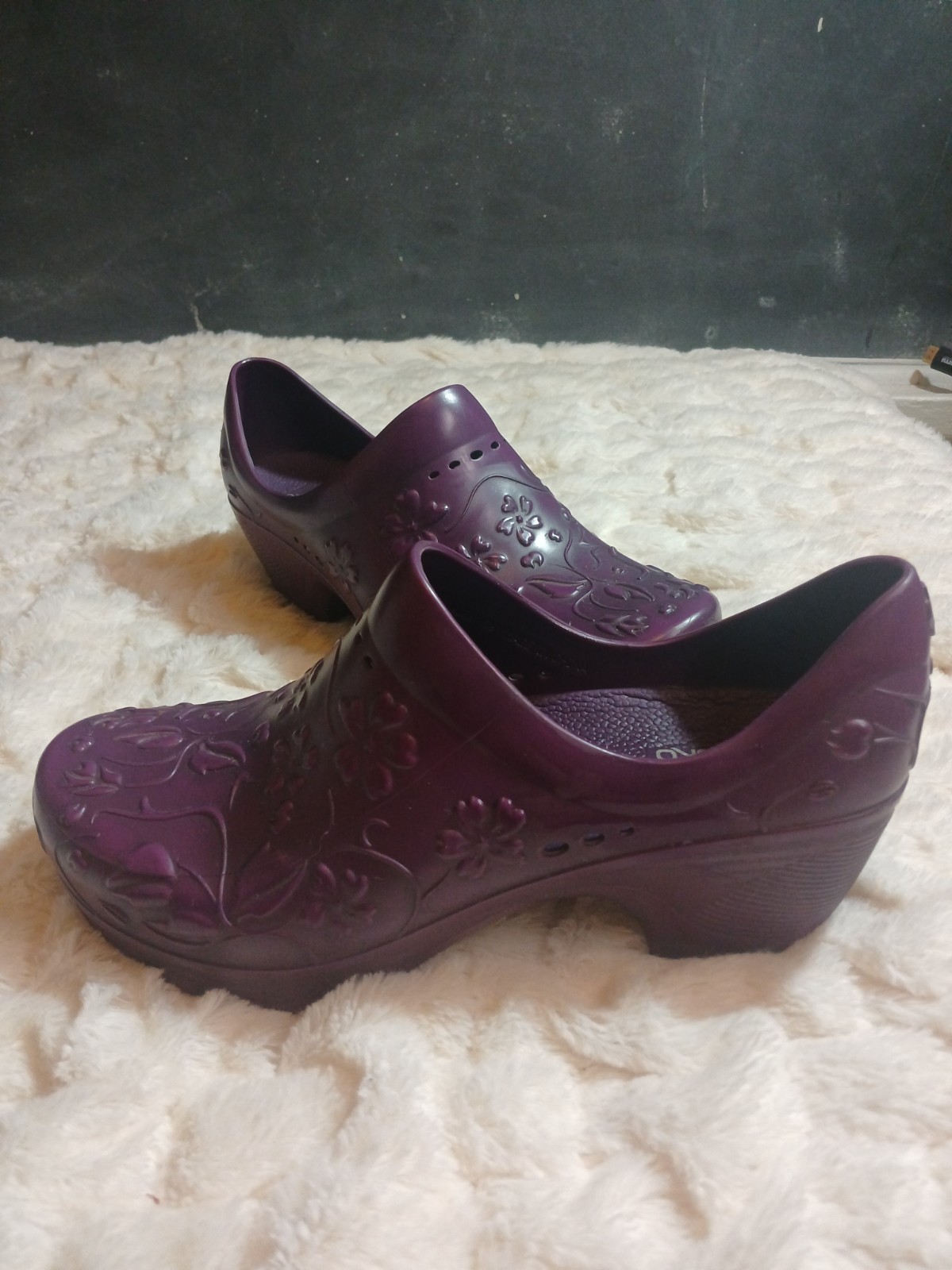 Dansko Pixie Purple Floral Embossed Work Nursing … - image 5