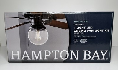 Hampton Bay Universal 1-Light LED Ceiling Fan Light Kit Bronze 007 443 529 - New