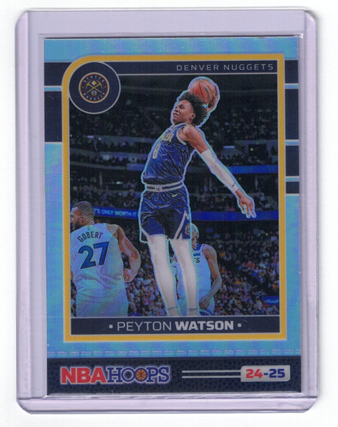 🔥2024-25 Panini NBA Hoops Base Silver Peyton Watson #73 Denver Nuggets🔥