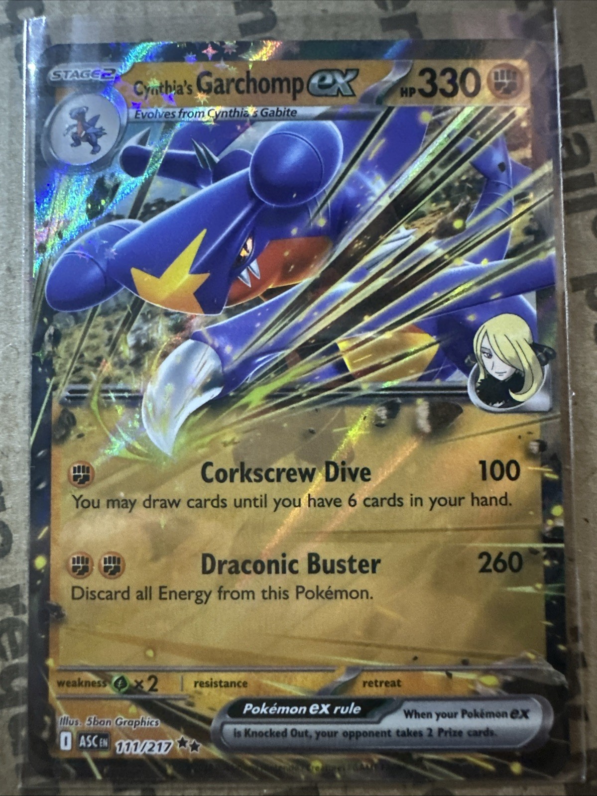 Cynthia’s Garchomp ex 111/217, Ascended Heroes, Double Rare Holo Pokemon TCG, NM
