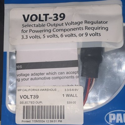 PAC VOLT-39 Selectable Output Voltage Regulator 3.3V 5V 6V 9V
