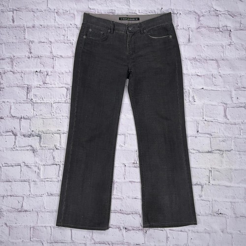 Vintage DKNY Dark Grey Bootcut Low Rise Polyester Cotton Lyocell Denim Jeans 12 - Picture 2 of 6