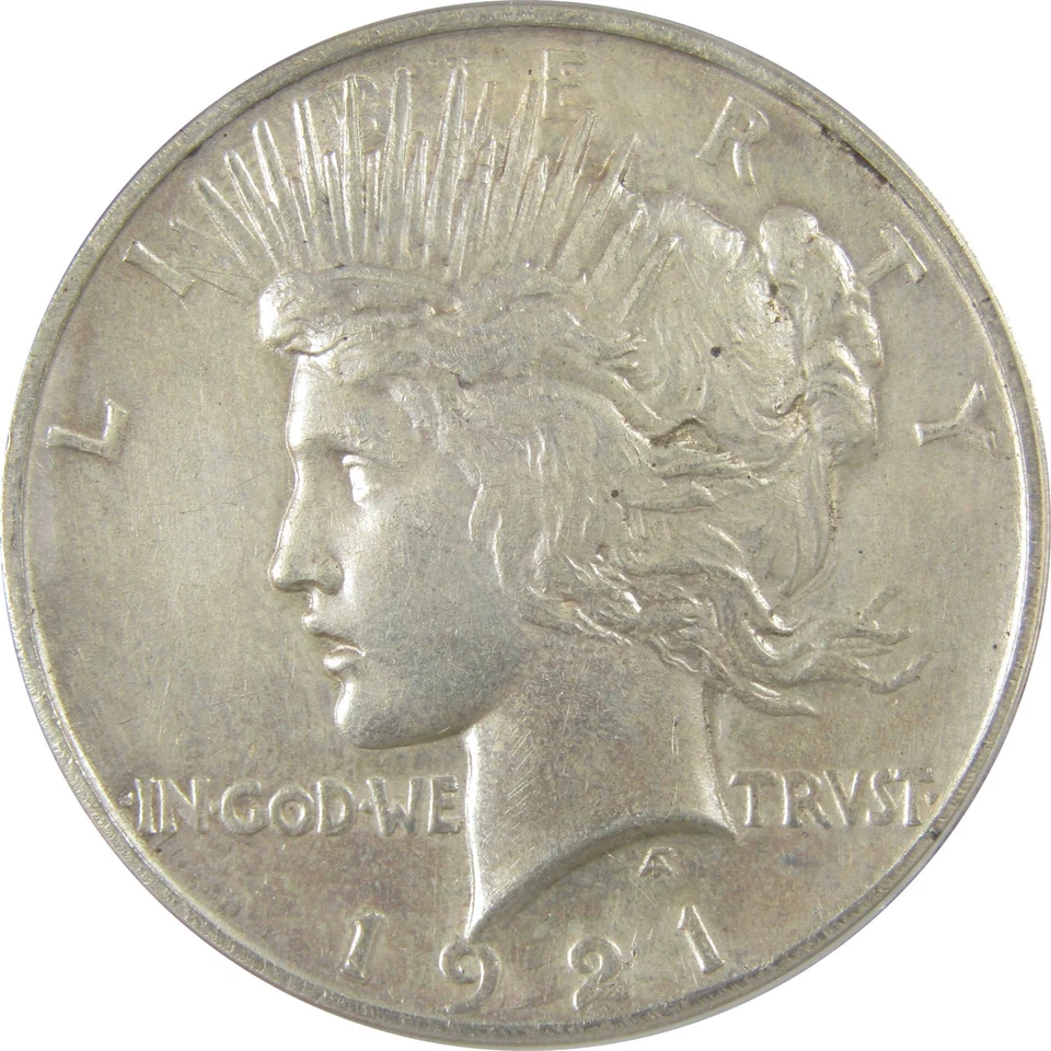 1921 High Relief Peace Dollar AU 55 Details ANACS Silver SKU:I21390 - Image 3 of 4