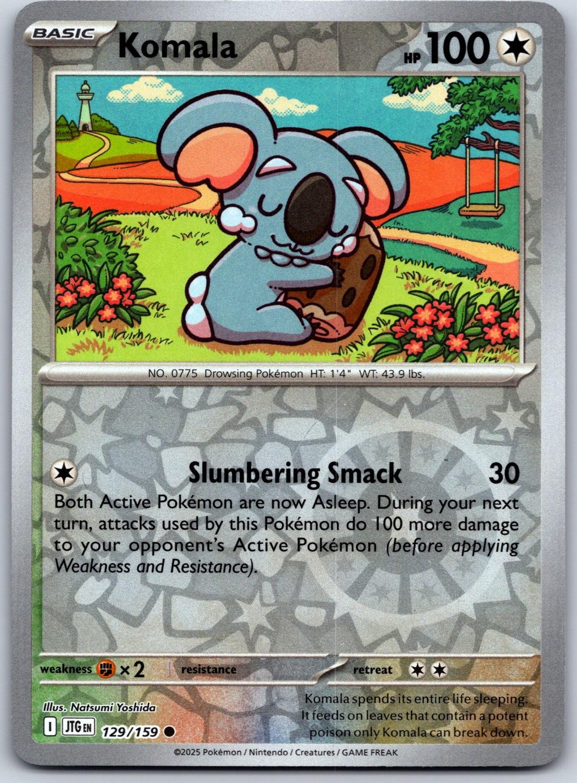 Komala 129/159 Common Journey Together Pokemon Reverse Holo Near Mint