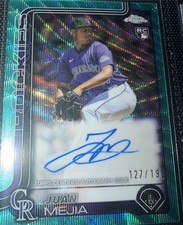 2025 Topps Chrome Update Series - Auto Juan Mejia Aqua Wave Refractor /199 RC