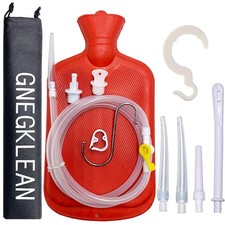 Coffee Enema Bag Kit - 5.0ft Silicone Hose 2L Enemas at Home Water Colon De...