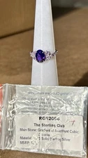 Bomb Party Ring Size7 RG62096 Sterling Club Gradient of Amethyst CZ .925 Silver