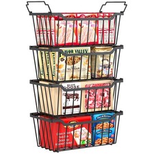 Freezer Organizer Bins, 4 Pack Stackable Chest Freezer Organizer for 5-7 Cu.F...