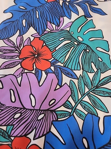 Vintage Hilo Hattie 1970’s Hawaiian Kaftan Monstera Plant Floral sz XL - Picture 11 of 11