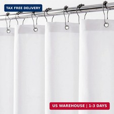 Extra Long Waterproof Fabric Shower Curtain Liner with 3 Large Magnets,72 x 80 i