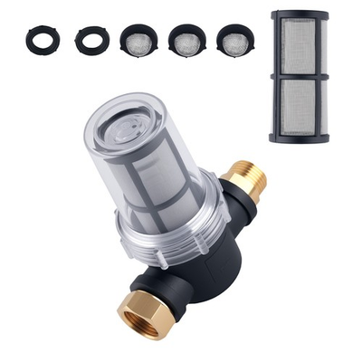 #ad Garden Hose Water Inline Filter for Pressure Washer w 2 Screens Rubber Gaskets $17.62