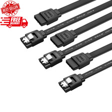 SATA Cable V3.0 15 Inches, 3 Pack, Black, Sata III 6Gbps Straight HDD SDD Data C