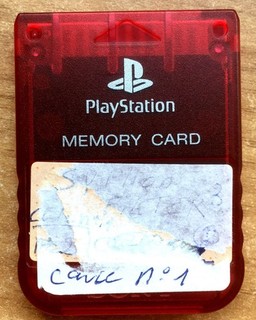 CARTE MÉMOIRE OFFICIELLE SONY PS1 PSOne MEMORY CARD SCPH 1020 ROUGE CRYSTAL RED