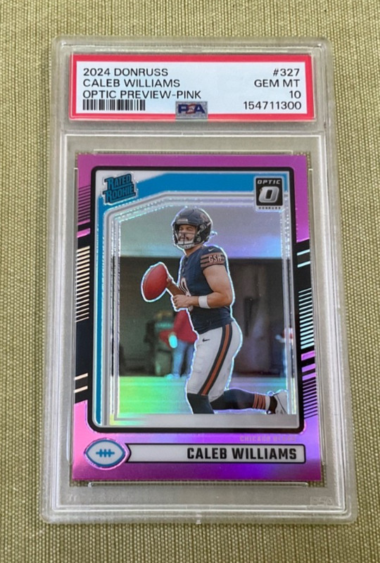 PSA 10 2024 Panini Donruss Caleb Williams Optic Preview Pink RC #327