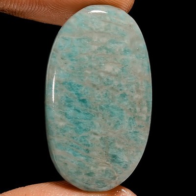 100% Natural Amazonite Oval Shape Cabochon Loose Gemstone 28 Ct 31X18X5mm UG1574